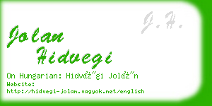 jolan hidvegi business card